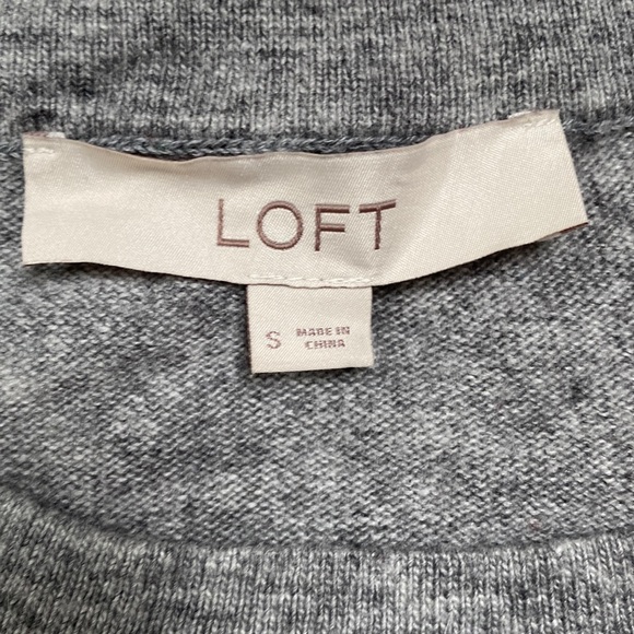 Loft Crewneck Tie Sleeve Sweater 💗 Gray - Picture 10 of 12